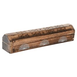 Soporte Home ESPRIT Madera de mango Mandala Indio 31 x 6 x 6,5 cm Incienso (6 Unidades) (10 Unidades)