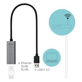 Cable USB i-Tec U3METALGLAN Gris