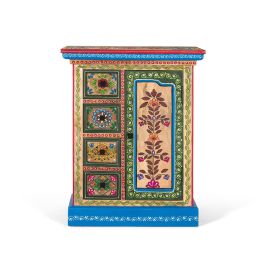 GINER Y COLOMER Móvil con Puerta Decorada en Madera de Mango, 4 Cajones, Color Multicolor Precio: 471.8879. SKU: B1K39YGKFT