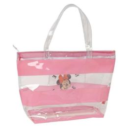 Bolso Mujer Minnie Mouse Beach Rosa Transparente