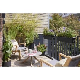 Elho Noa Balconiere M - Negro - L 52 x B 20 x H 18 cm - Balcón exterior - 100% reciclado