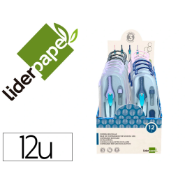Liderpapel Compás con Bloqueo de Brazos y Adaptador Universal, Incluye Tubo de Minas y Expositor con 12 Unidades Colores Surtidos Precio: 38.59000002. SKU: B146HWNDRB