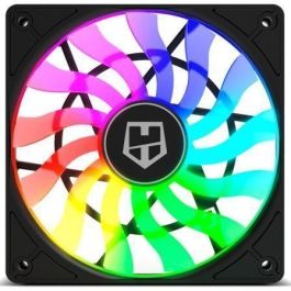Nox Ventilador NXHUMMERSLIMFAN 12cm ARGB Slim - Refrigeración Silenciosa y Diseño Ultra Fino con 13 Aspas Curvas y Rodamiento Hidráulico para PC