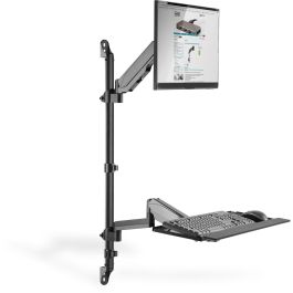 Digitus DA-90372 Estación de Trabajo Flexible para Bipedestación/Sentado Montaje en Pared, Monitor Único, 8 kg