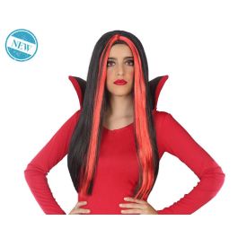Peluca Larga Vampiresa Roja con Mechas Negras 60 cm - Liso para Halloween, Fiestas Góticas y de Terror Precio: 3.50000002. SKU: B17MFYNYNN