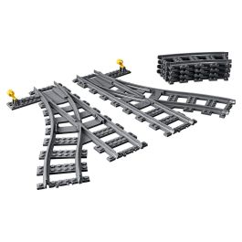 Lego City Cambios de Agujas, Accesorios para Vías de Tren de Juguete, 7 Piezas