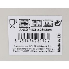 La Mediterranea Fuente Redonda "Anllo" Nordic Brillo 25 cm (12 Unidades)