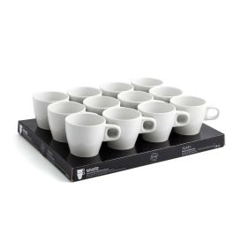 Quid Mug Cerámico Appila 28 cL Blanco Pack 12 Unidades Apilable, Apto Lavavajillas y Microondas