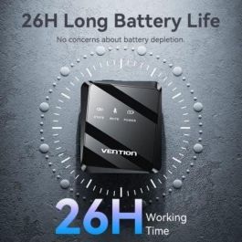 Vention NCBB0 Micrófono Inalámbrico de Clip USB-C 2 unidades con Receptor para Smartphones/Tablets, Cancelación Ruido, 26h Batería, 50m Rango, Negro