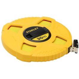 Stanley 0-34-297 Flexómetro Cinta Métrica Fibra de Vidrio 30 Metros x 12,5 mm de Ancho Precisión Clase II Amarillo