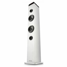 NGS SKYCHARMPROWHITE Torre de Sonido Bluetooth 50W, USB, Óptica, AUX, FM, Micrófono, Broadcasting, Blanca