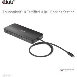 Club3D Docking Station Thunderbolt 4 11-en-1 para 2 Pantallas, USB, Ethernet, Lector SD, 140W Negro