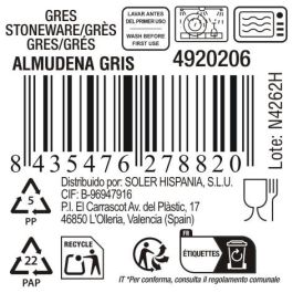 La Mediterranea Bol "Almudena" Gris Ø13.5 cm (24 Unidades)