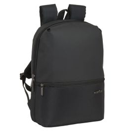 Safta Mochila Business para Portátil de 14,1 pulgadas Negra, Material: 900D Gucci Nylon + PVC Leather