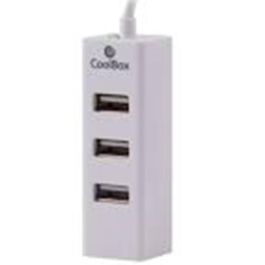 Coolbox Hub USB 2.0 4 Puertos, Distribuidor de Puertos USB, Plug & Play