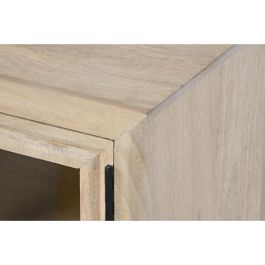 Mesita de Noche Home ESPRIT Natural Cristal Madera de mango 45 x 35 x 57 cm