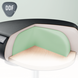 Leitz Taburete Ergo Asiento Triangular 5 Ruedas Giratorias Regulable en Altura 46-59 cm Piel Sintética Negro