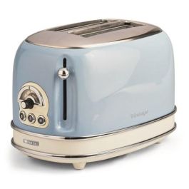 Ariete Tostador 155/15, 2 Ranuras, Vintage, Azul, 6 Niveles de Tueste, Bandeja Recogemigas