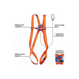 Faru Arnés de Protección Anticaídas Básico con Cuerda Incorporada de 1 m
