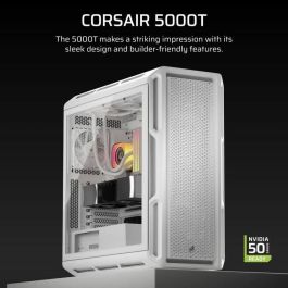 Corsair 5000T RGB Caja PC Gaming Semitorre ATX Cristal Templado con Ventana Blanca