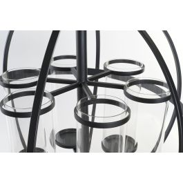 DKD Home Decor Portavela Vintage Negro Metal Cristal 60 x 73 x 60 cm