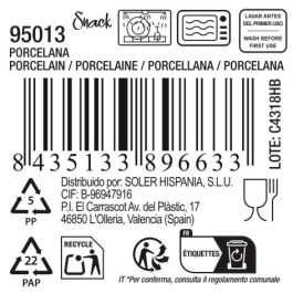 La Mediterranea Bol Blanco 14.3 x 11.5 x 3.8 cm "Snack" (72 Unidades)