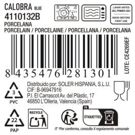 La Mediterranea Mug "Calobra" Azul 100 cc. Dimensiones: 6,3 cm ancho x 6,8 cm alto x 9 cm largo.