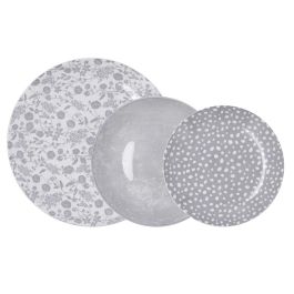 Bidasoa Vajilla Aquilea Porcelana Decorada Gris, 12 Piezas para 4 Personas. Apta para Lavavajillas y Microondas, Resistente y Apilable. Precio: 27.95000054. SKU: B16V9QCNN8