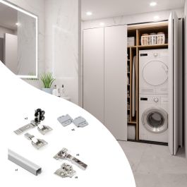 Emuca Kit de herrajes para armario de 2 puertas correderas plegables y cierre suave Twofold, para 4 tableros no incluidos, Sin guiador, Anodizado mate Emuca Kit de herrajes para armario de 2 puertas correderas plegables y cierre suave Twofold, para 4 tableros no incluidos, Sin guiador, Anodizado mate Precio: 66.50000038. SKU: B16EJJW6LH