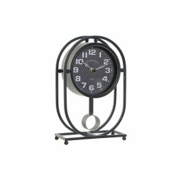 Reloj de Mesa DKD Home Decor Cristal Negro Hierro (16.5 x 7 x 25 cm)