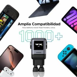 Ugreen 45515B Cargador Rápido 100W GaN 4 Puertos USB-C y USB-A con Pantalla TFT Inteligente para Móviles y Portátiles
