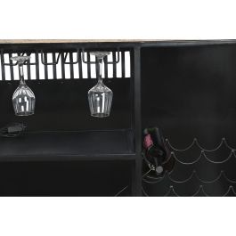 DKD Home Decor Mueble Bar Negro Marron 157 x 52 x 90 cm