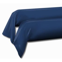 LOVELY HOME Juego de 2 fundas de almohada cojín - 85 x 185 cm - 100% algodón - Azul