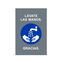 Novus dahle Alfombra de suelo Novus lavate las manos gracias fondo gris 90x60 cm