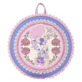 Loungefly Mochila Minnie Disney Floral Piel Sintética con Detalles de Encaje y Lunares 23cm
