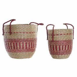 Juego de Cestas DKD Home Decor Natural Rojo Hierba marina (2 pcs) (34 x 34 x 40 cm) Precio: 80.50000046. SKU: S3018630