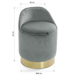 Puff Gris / Dorado Almacenaje Versa 40X55CM (2 Unidades) Puff Gris / Dorado Almacenaje Versa 40X55CM (2 Unidades)