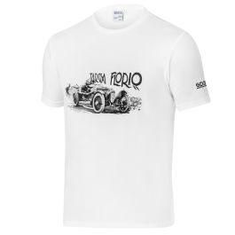Sparco S013047TFBI3L Camiseta Targa Florio Blanca Talla L Personalizada, 95% Algodón 5% Elastano, Hecha en Italia