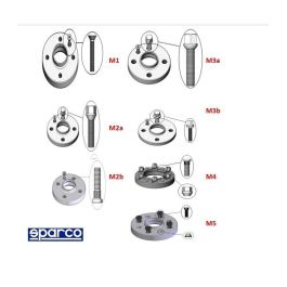 Sparco S051STB258 Separadores 5x127 | 71.5 N M12x1.50 30 mm Tipo M4