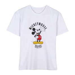 Camiseta de Manga Corta Mujer Mickey Mouse Blanco
