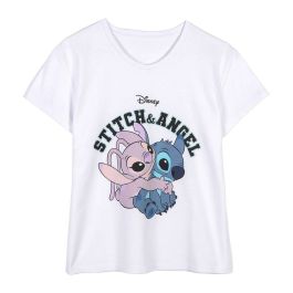 Camiseta de Manga Corta Mujer Stitch Blanco