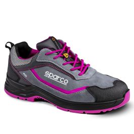 Sparco S0753736GRFU Zapato Seguridad Indy Danica S3 ISO 20345:2022 Piel Gamuza Repelente Agua Suela Flexgrip+ Gris-Fucsia Talla 36