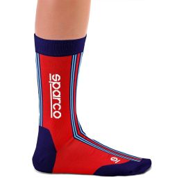 Sparco S099145MRRSBMN2 Calcetines Martini Racing, Sin Costuras, 80% Algodón Peinado, Talla 41-46, Rojo-Azul Marino
