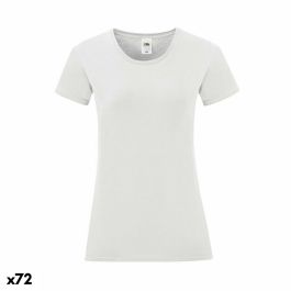 Camiseta de Manga Corta Mujer 141317 100 % algodón Blanco (72 Unidades)