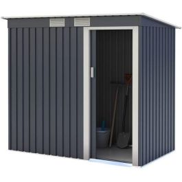Caseta metálica de jardín 2,43m² - 1 puerta corredera - Gris antracita