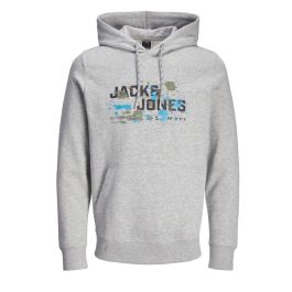 Sudadera con Capucha Hombre Jack & Jones SWEAT HOOD SN 12261670 Gris