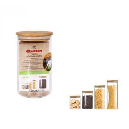 Tarro de Borosilicato Quttin 9.5 x 16 cm con Tapa de Bambú (12 Unidades) Precio: 31.78999967. SKU: S2208978