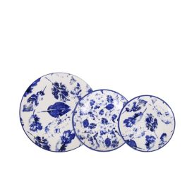 Vajilla Santa Clara Blue Leaves 18 Piezas Porcelana