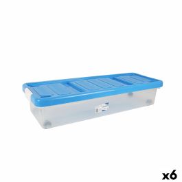 Caja de Almacenaje con Tapa Tontarelli Plástico Azul Transparente 24 L Ruedas 79 x 28,7 x 16,8 cm (6 Unidades) Precio: 90.94999969. SKU: B1D28H3EEQ