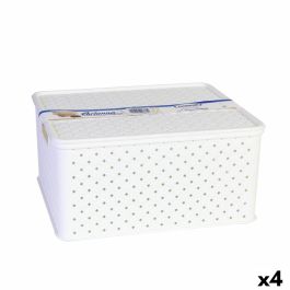 Caja de Almacenaje con Tapa Tontarelli Arianna 33 x 29 x 16 cm (4 Unidades) Blanco 13 L Precio: 34.50000037. SKU: B19KEBDJVR